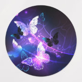 背景（蝶の夜） ラベル (デザイン1)