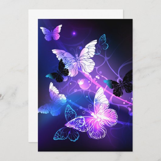 背景（蝶の夜） 案内状 (正面/裏面)