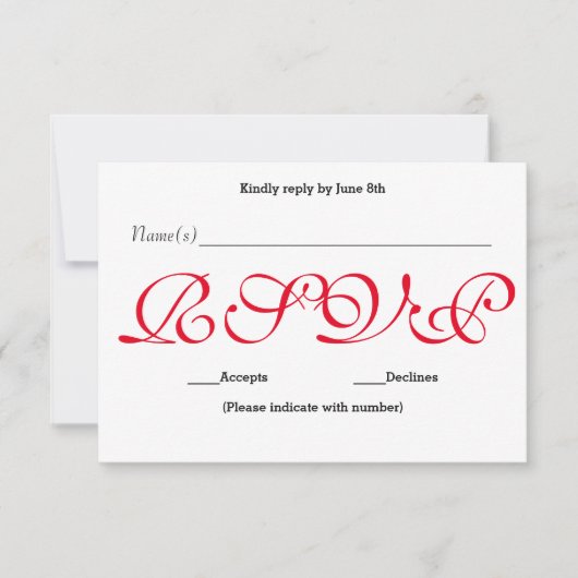 背景（赤） - RSVP披露宴応答カード 出欠カード (正面)