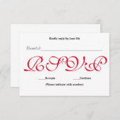 背景（赤） - RSVP披露宴応答カード 出欠カード (正面/裏面)