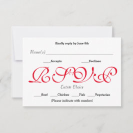 背景（赤） - RSVP披露宴応答カード 出欠カード