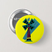 背景Sansポストモダンのやし鳥 缶バッジ (正面&裏面)