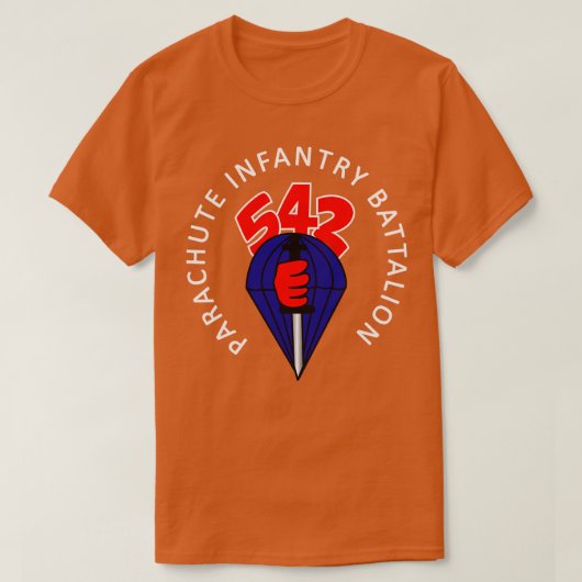 背景Xを持つ542番目のパラシュート歩兵の大隊 Tシャツ (デザイン正面)