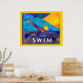 背泳ぎ ポスター (キッチン)