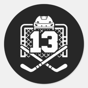 背番号13 おもしろホッケー選手 ゲームデー ラウンドシール