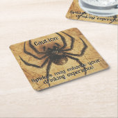 🕷️背筋がヒリヒリするスパイダーハロウィンバッシュ スクエアペーパーコースター (アングル)