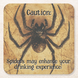 🕷️背筋がヒリヒリするスパイダーハロウィンバッシュ スクエアペーパーコースター