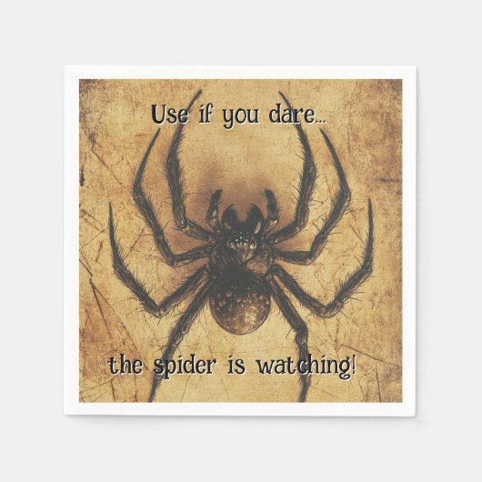 🕷️背筋がヒリヒリするスパイダーハロウィンバッシュ スタンダードカクテルナプキン (正面)