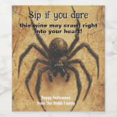 🕷️背筋がヒリヒリするスパイダーハロウィンバッシュ ワインラベル (シングルラベル)