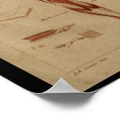 背筋ヴィンテージヒト解剖学プリント ポスター (角)