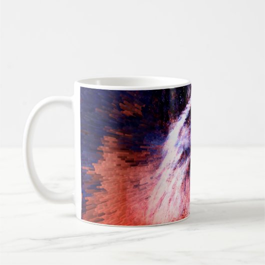 背絵画黒の美しい鷲の抽象芸術 コーヒーマグカップ (左)