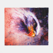 背絵画黒の美しい鷲の抽象芸術 フリースブランケット (正面(横))