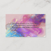 背芸術的景 |水色金ゴールドスパッタ 名刺 (裏面)