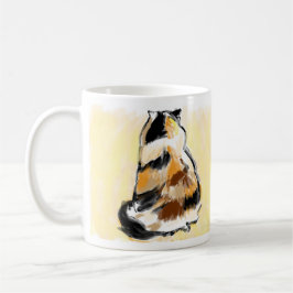 背部からの茶色のぶち猫 コーヒーマグカップ