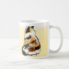 背部からの茶色のぶち猫 コーヒーマグカップ
