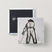 背部から見られる2人の収穫者 缶バッジ (正面&裏面)