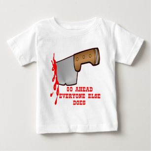 背部のナイフによって刺される ベビーTシャツ
