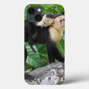 背部のベビーを運んでいる大人のCapuchin猿 iPhone 13ケース