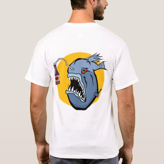 背部の危ない釣り人とのSober124ロゴ Tシャツ (裏面)