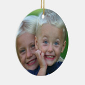 背部クリスマスのオーナメントのあなたの写真Persoalize セラミックオーナメント (右)