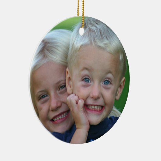 背部クリスマスのオーナメントのあなたの写真Persoalize セラミックオーナメント (右)