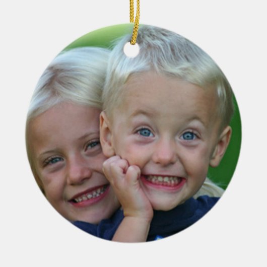 背部クリスマスのオーナメントのあなたの写真Persoalize セラミックオーナメント (正面)