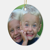背部クリスマスのオーナメントのあなたの写真Persoalize セラミックオーナメント (左)