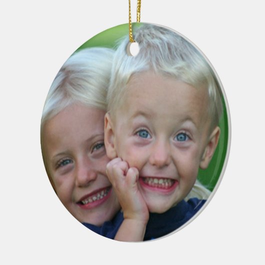 背部クリスマスのオーナメントのあなたの写真Persoalize セラミックオーナメント (左)