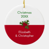 背部クリスマスのオーナメントのあなたの写真Persoalize セラミックオーナメント (裏面)