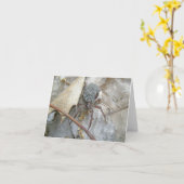 背部メッセージカードのベビーを持つドクグモ カード (黄色い花)