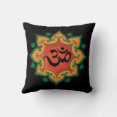 背部ヨガの曼荼羅Omの前部生命の樹 クッション (裏面)