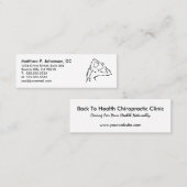 背部ロゴの小型カイロプラクティックの紹介 スキニー名刺 (正面/裏面)