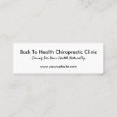 背部ロゴの小型カイロプラクティックの紹介 スキニー名刺 (裏面)