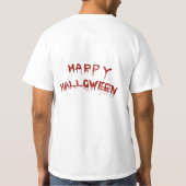 背部人のワイシャツの血のハロウィン手|の文字 Tシャツ (裏面)