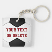 背部前部のパーソナライズなサッカーのキーホルダーの文字 キーホルダー (裏面)