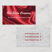 背部名刺の赤いサテン及び白いレース 名刺 (正面/裏面)