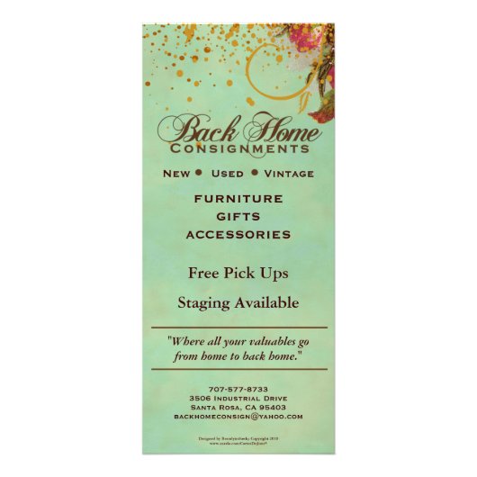 背部家の積送品のカスタムな棚カード ラックカード (裏面)