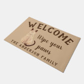 背部眺めの子猫のカスタムを坐らせているSashaのシャム猫 ドアマット (アングル)