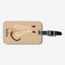 背部眺めの子猫のカスタムを坐らせているSashaのシャム猫