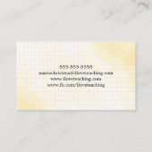 背部2基本原則の水彩画の教育産業カード 名刺 (裏面)