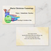 背部2基本原則の水彩画の教育産業カード 名刺 (正面/裏面)