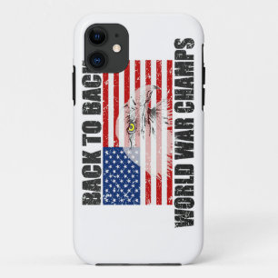 背部2背部世界大戦は動揺してな米国の旗をむしゃむしゃ食べます iPhone 11 ケース