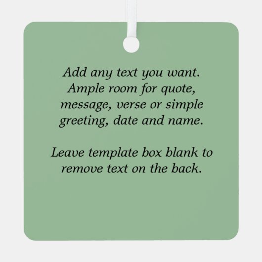 背面にテキスト、レトロシーズンの挨拶 メタルオーナメント (裏面)