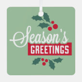 背面にテキスト、レトロシーズンの挨拶 メタルオーナメント (正面)