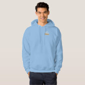 背面にロゴが付いたメンズフルジップフード付きスウェットシャツ パーカ (正面フル)