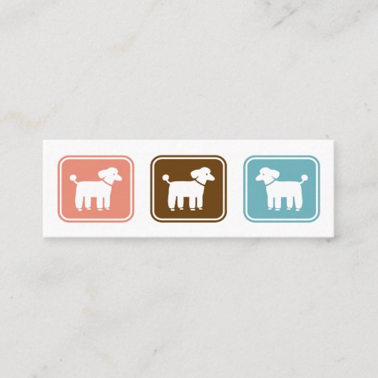 背面に文字カスタム付きプードルグラフィック スキニー名刺 (正面)