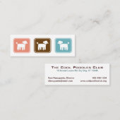 背面に文字カスタム付きプードルグラフィック スキニー名刺 (正面/裏面)