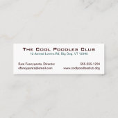 背面に文字カスタム付きプードルグラフィック スキニー名刺 (裏面)