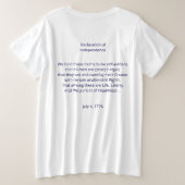 背面に独立宣言 7月4日 1776年 プラスサイズTシャツ (デザイン裏面)