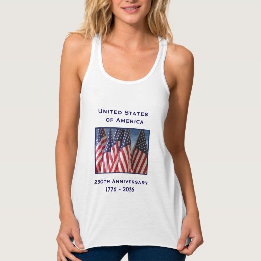 背面に独立宣言 July 4th 1776 タンクトップ (正面)